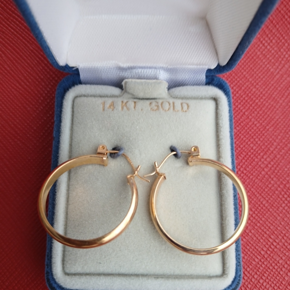 14KT Mixed Gold loop earrings